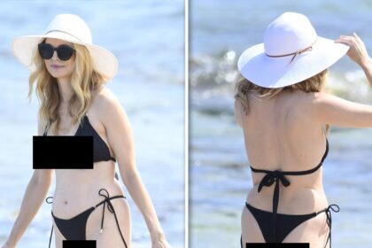Heather Graham si spoglia fino a piccoli bikini neri in vacanza italiana