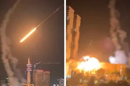 L'Iran spara il missile di ritorsione colpisce in Israele, catturato in video