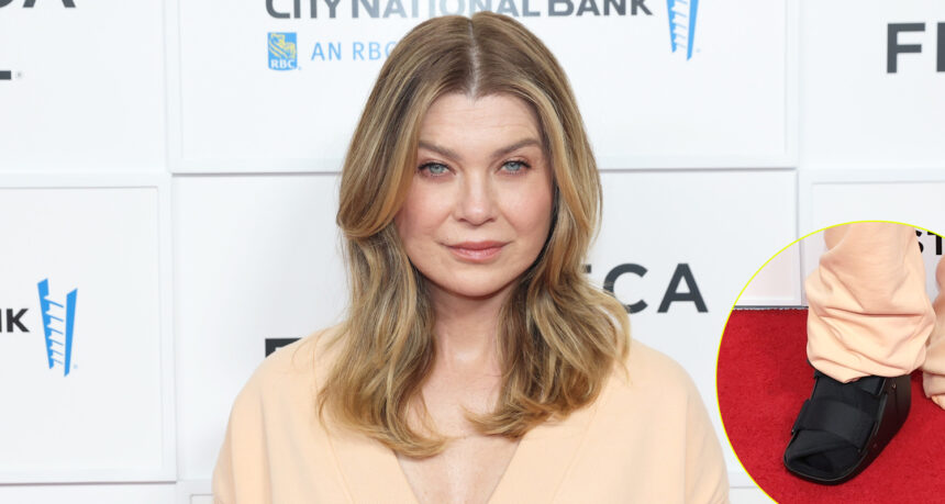 Ellen Pompeo indossa l'avvio sul piede al Tribeca Film Festival, rivela un po 'di ferita