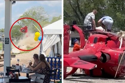 Helicopter salta, si lancia in un incidente lento vicino al Lakeside Restaurant, in video