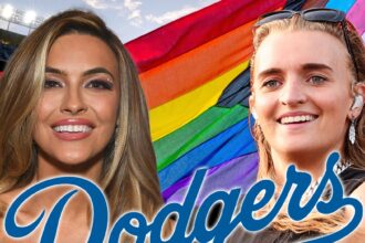 Chrishell Stause & G Flip Lock Lips sul campo per Dodgers Pride Night