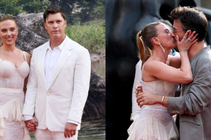 Scarlett Johansson e Jonathan Bailey ricreano il loro bacio della premiere "Jurassic", questa volta a New York (e con Colin Jost lì!)