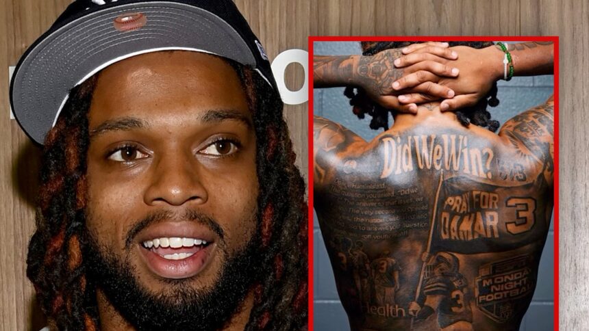 Damar Hamlin ottiene un enorme tatuaggio posteriore che commemora l'arresto cardiaco
