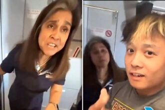 American Airlines Passenger viene espulso dopo lo svapo di svantaggio con hostess in video