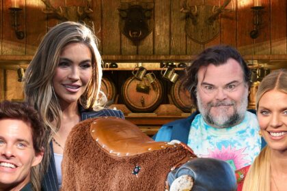 Celebs che vanno per le corse su tori meccanici