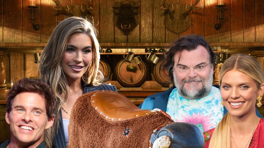 Celebs che vanno per le corse su tori meccanici