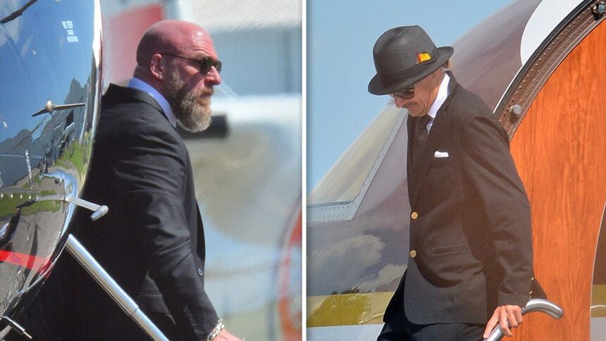 Linda Hogan, moglie Sky, Triple H, Kid Rock arriva al servizio commemorativo di Hulk Hogan