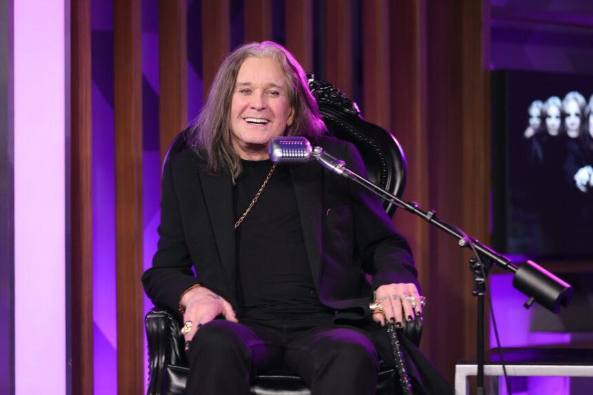 Ozzy Osbourne attends the Ozzy Osbourne Album Special on SiriusXM's Ozzy's Boneyard Channel at at SiriusXM Studios on July 29, 2022 in Los Angeles, California.