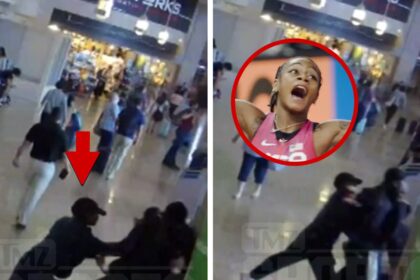 Sha'carri Richardson visto in video di sorveglianza spingendo, spingendo il fidanzato all'aeroporto