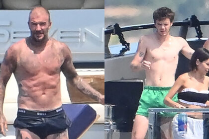 David Beckham & Son Cruz Go Go Shirtless durante le vacanze sullo yacht a Saint-Tropez
