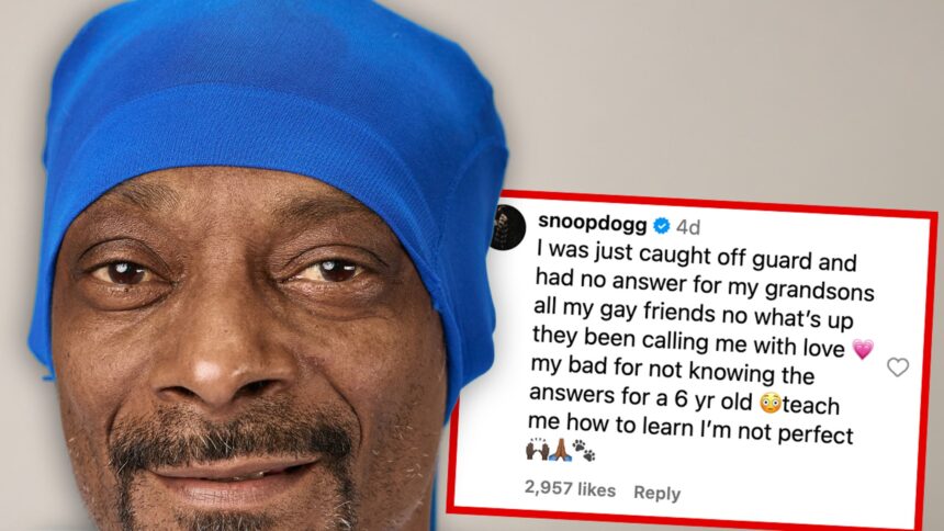 Snoop Dogg dice di non essere omofobo, chiede alle persone di aiutargli