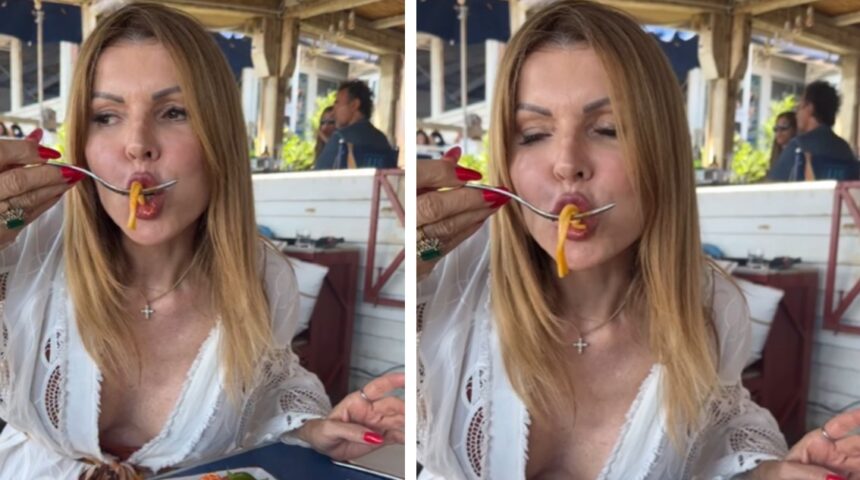 ''Mangio la pasta una volta al mese'': Rita Rusic provoca sul social mentre pranza con un piatto di spaghetti allo scoglio - Gossip.it