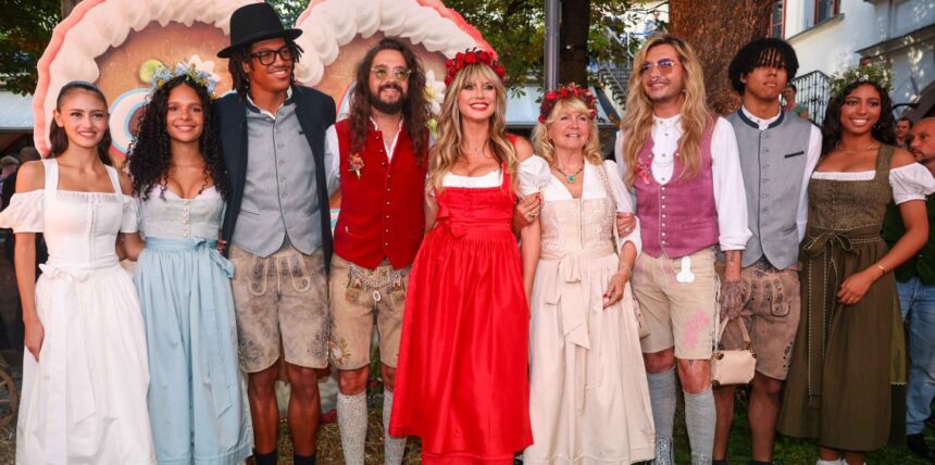 Heidi Klum con marito, primogenita avuta da Briatore e tutti i figli all’Oktoberfest di Monaco: grande festa in abiti tradizionali, foto - Gossip.it