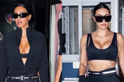 Kim Kardashian Model più Nikeskims guarda a New York prima della data di lancio