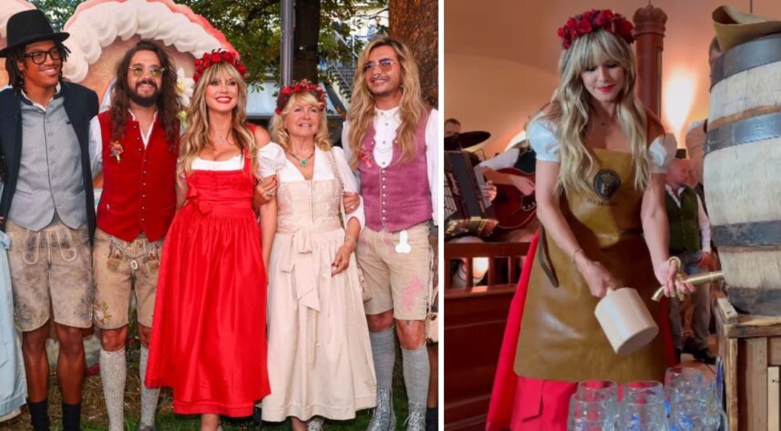 Heidi Klum festeggia l'Oktoberfest in anticipo con il fidanzato e tutta la famiglia: le foto - Gossip.it