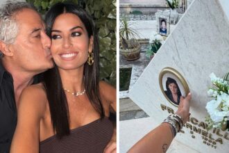 Elisabetta Gregoraci in Calabria dalla famiglia, immancabile la visita al cimitero per rendere omaggio alla mamma Carmela: le foto - Gossip.it