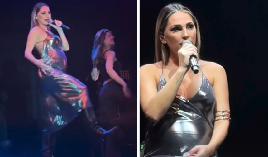 Anna Tatangelo al sesto mese continua ad esibirsi col pancione sempre più enorme: guarda - Gossip.it