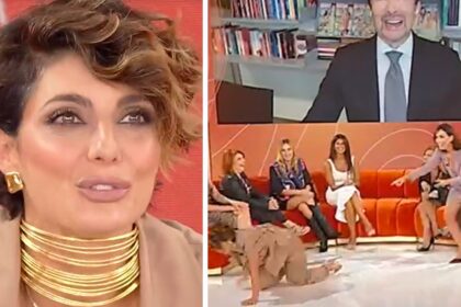 Samanta Togni esce dallo studio di 'La Volta Buona' gattonando: le sfugge una parola di troppo sulla vita privata con la Balivo e preferisce defilarsi - Gossip.it
