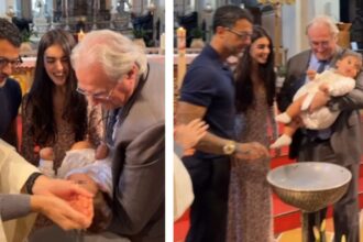 Fabrizio Corona e Sara Barbieri battezzano il figlio Thiago a Milano: ecco chi è il padrino, le immagini - Gossip.it