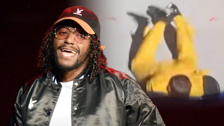 Il cantante R&B Lloyd Faceplants sul palco, in video