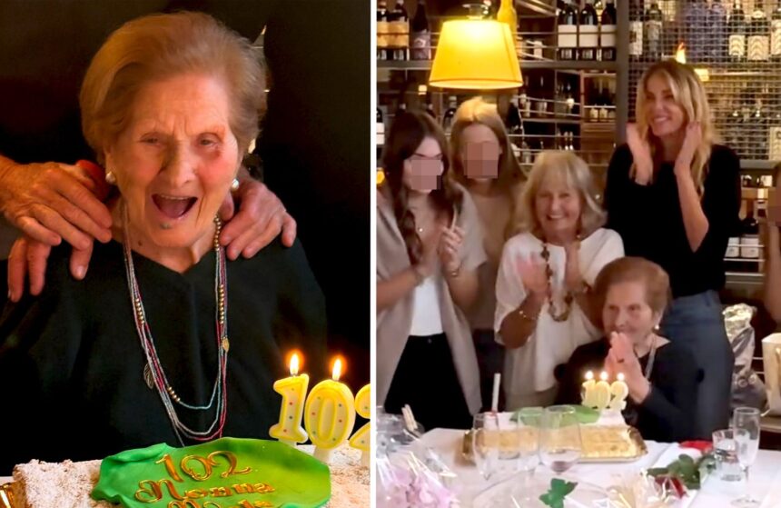 Alessia Marcuzzi con i figli e i parenti celebra i 102 di nonna Mela a Roma: foto - Gossip.it