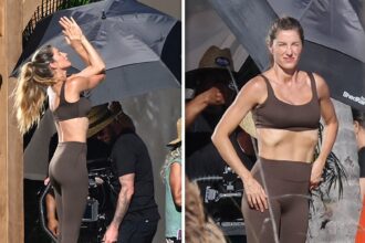 Gisele Bündchen sfoggia una montatura in forma durante le riprese a Miami