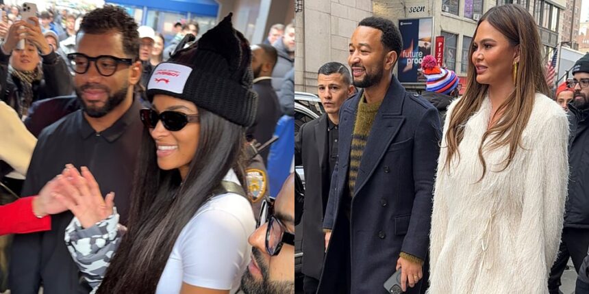 Ciara, Russell Wilson, John Legend e altri partecipano alla partita di Natale dei Knicks
