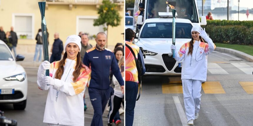 ''Emozione unica'': Melissa Satta porta la fiamma olimpica a Olbia, accanto a lei Carlo Beretta e la sua famiglia, le foto - Gossip.it