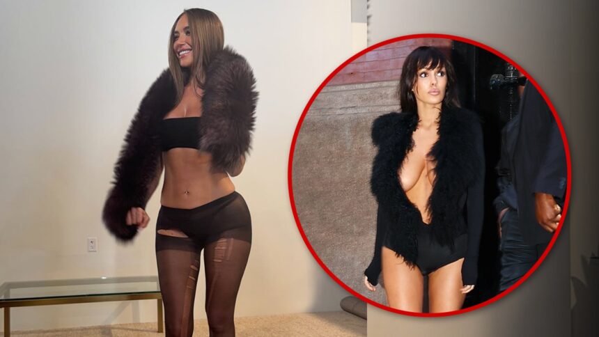 Stassie Karanikolaou interpreta Bianca Censori in Tiny Outfit