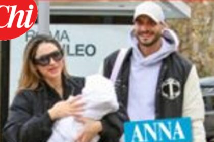 Anna Tatangelo e Giacomo Buttaroni portano la loro figlia Beatrice alla prima visita medica: foto - Gossip.it