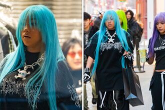 L'acquisizione del neon di North West con gli amici da Alexander Wang a New York