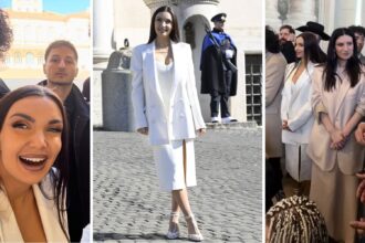 Elettra Lamborghini in total white per l’incontro al Quirinale col Presidente: spicca per il look elegante e sofisticato, foto - Gossip.it