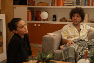 Selena Gomez and Benny Blanco on the Friends Keep Secrets podcast in March 2026.