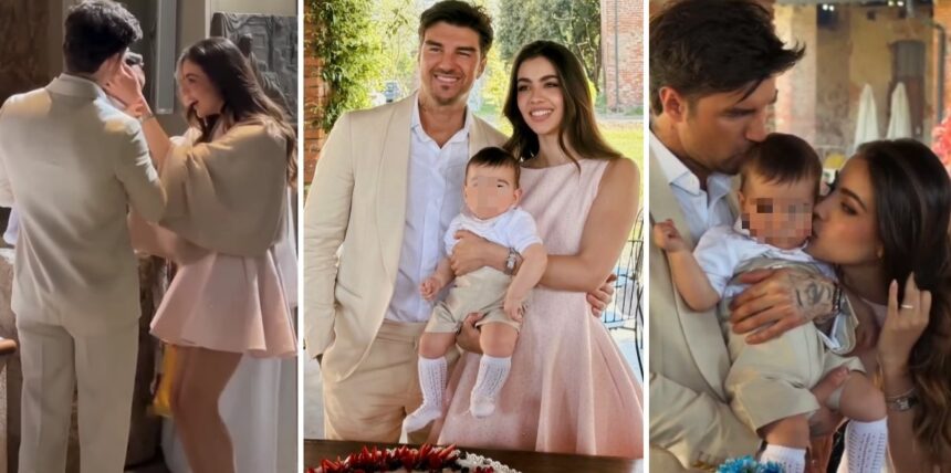 Andrea Damante e la compagna Elisa Visari fanno festa per il battesimo del figlio di 7 mesi Liam: foto - Gossip.it