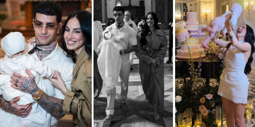 Giulia De Lellis e Tony Effe emozionati al battesimo della figlia Priscilla a Roma: foto - Gossip.it