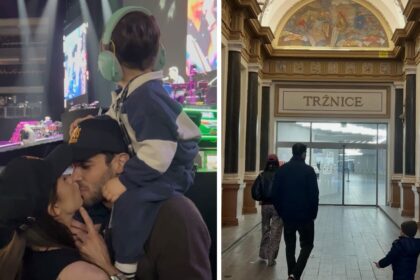 Aurora Ramazzotti vola a Praga col futuro marito e il figlio per il concerto di papà Eros, guarda - Gossip.it