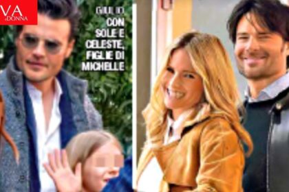 Michelle Hunziker a spasso insieme a Giulio Berruti e le due figlie minori, Sole e Celeste: sono già una famiglia, foto - Gossip.it