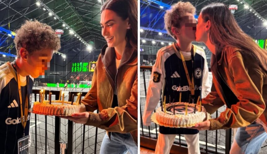 Melissa Satta celebra il ‘pre compleanno’ del figlio Maddox durante una partita della King League Italia - Gossip.it