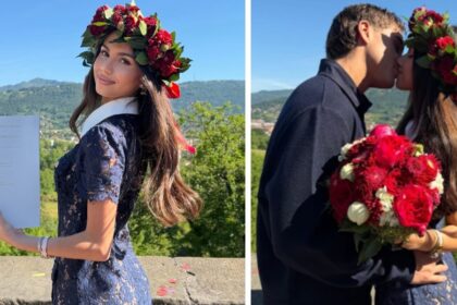 ''Orgoglioso di te'': Davide Bonolis è fiero della fidanzata Martina Dotti che si è laureata, foto - Gossip.it