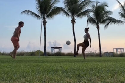 Chanel e Cristian Totti sorprendono tutti con i palleggi!
