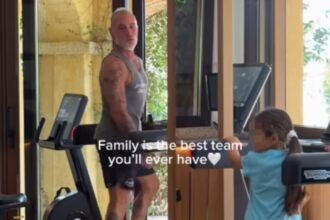 Gianluca Vacchi si allena con la figlia Blu Jerusalema
