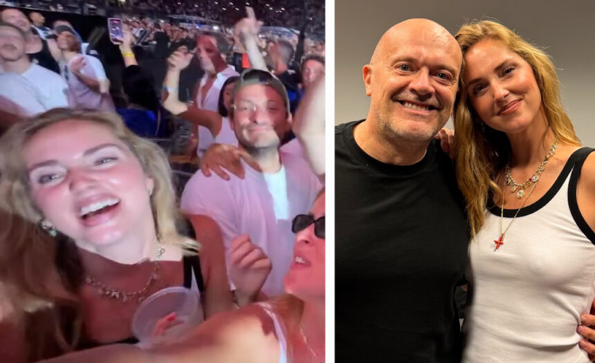 Chiara Ferragni scatenata al concerto di Max pezzali a San Siro