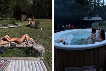 Belen Rodriguez cerca pace nel verde di Courmayeur