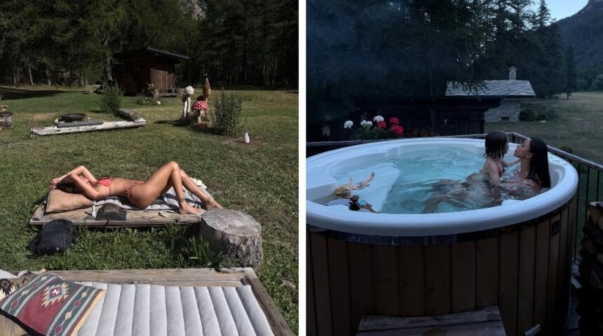 Belen Rodriguez cerca pace nel verde di Courmayeur