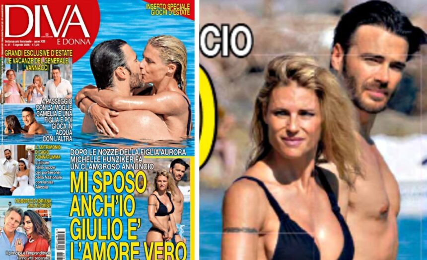 Michelle Hunziker abbraccia e bacia Giulio Berruti durante un bagno nelle acque blu: nozze imminenti? - Gossip.it