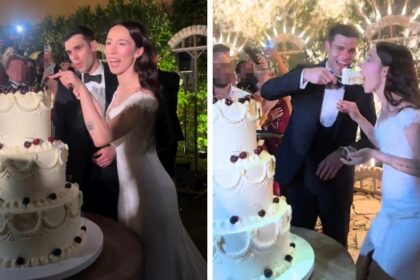 “Mr and Mrs Cerza”: Aurora Ramazzotti taglia emozionata la torta al suo matrimonio - Gossip.it