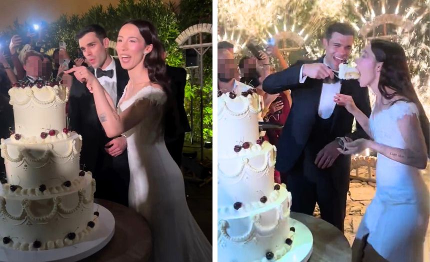 “Mr and Mrs Cerza”: Aurora Ramazzotti taglia emozionata la torta al suo matrimonio - Gossip.it