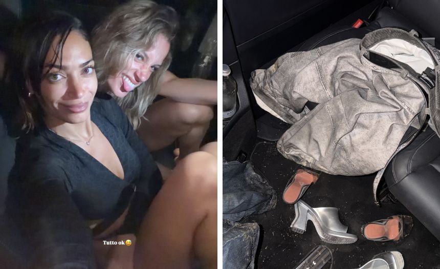 Elodie e la compagna Franceska travolte dal temporale al concerto di Bad Bunny: via i pantaloni bagnati dopo la fuga - Gossip.it