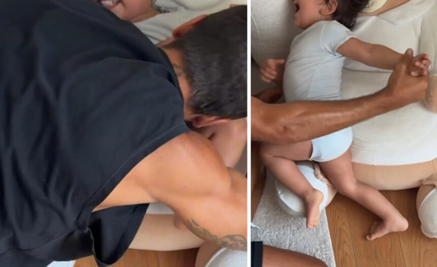 Le dolci risate di Pierpaolo Pretelli con il figlio Kian