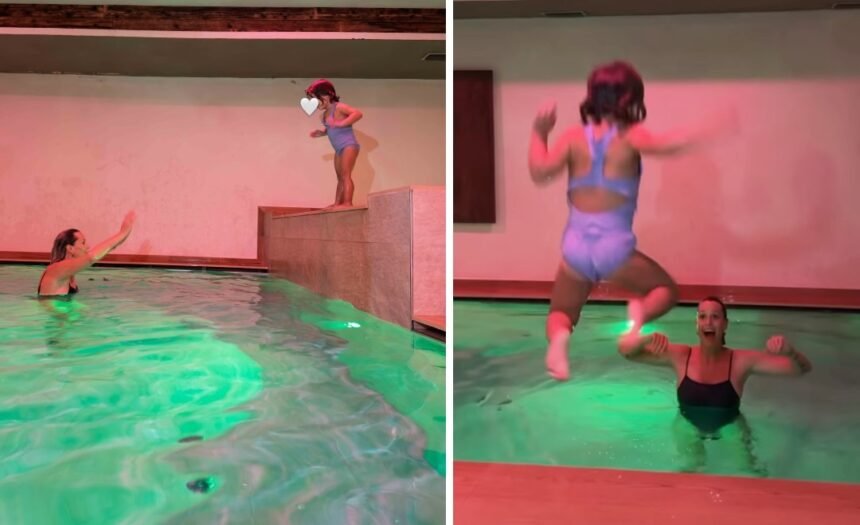 “Piccoli movimenti”: Federica Pellegrini in piscina insegna a fare i tuffi alla figlia maggiore Matilde di 2 anni e 9 mesi - Gossip.it